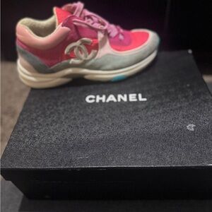 Chanel Pink and Red Sneakers for a Bold Statement